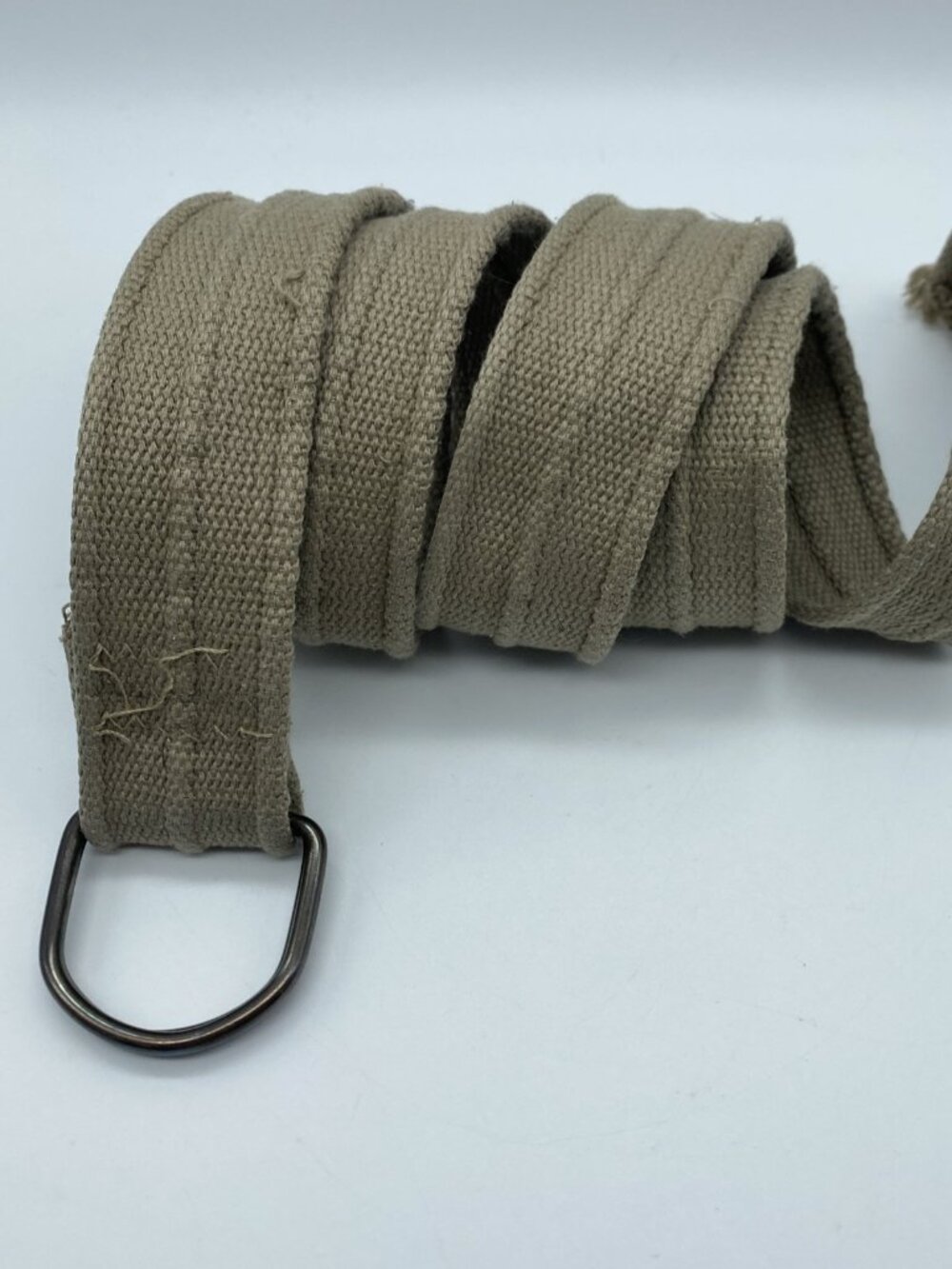 Unbranded Tan Khaki D-Ring Belt Men's Size L End to End 46"